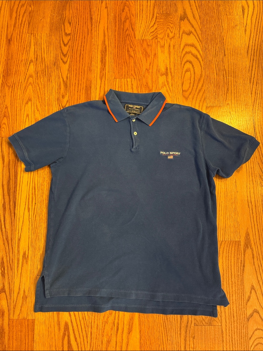 Polo by Ralph Lauren Navy Polo with Orange-Trim Collar